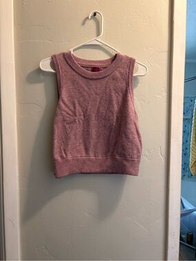 Dusty Rose Knit Cropped Sweater Vest